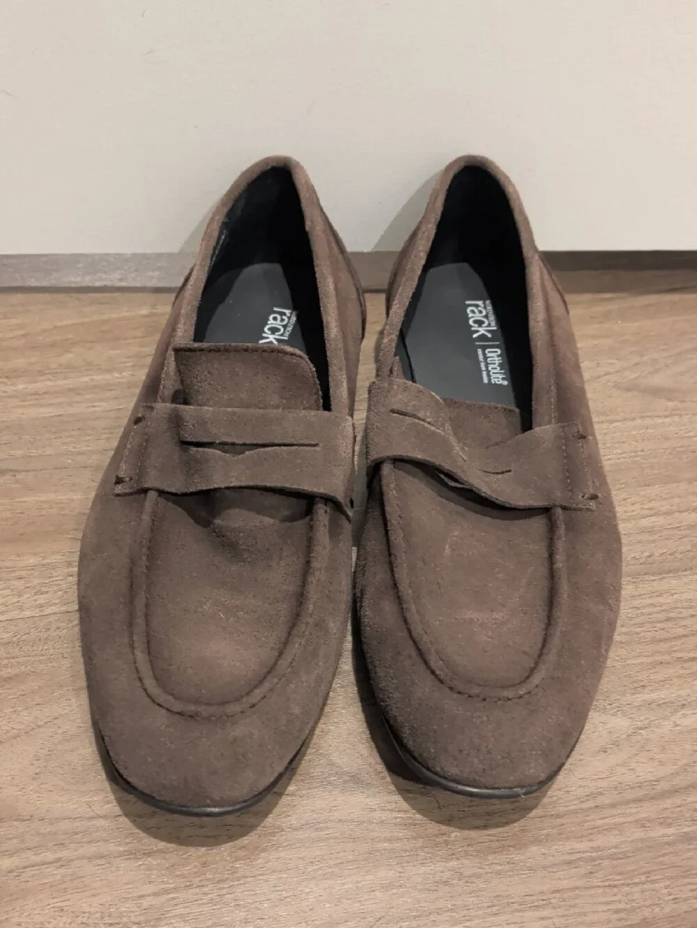 Rack Men's Brown Suede Penny Loafers